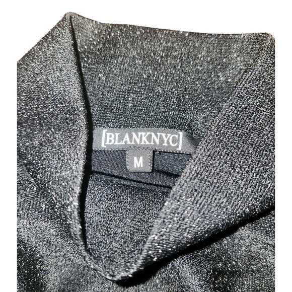 BlankNYC Sheer Bodysuit Women's Size M Manhattan Sparkle Mockneck Glam Party - Picture 5 of 7